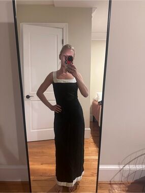 Abercrombie & Fitch Black Maxi Dress with White Trim